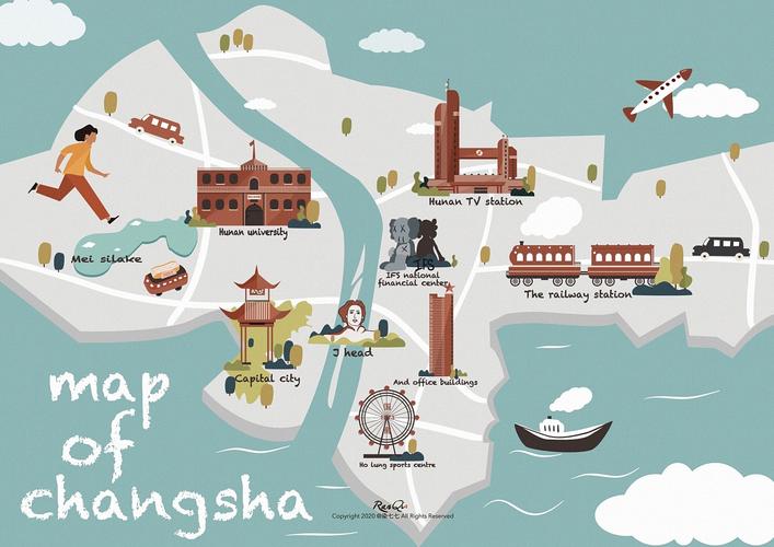 mapofchangsha手绘地图