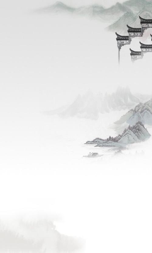 中国风山水水墨画意境展架海报背景