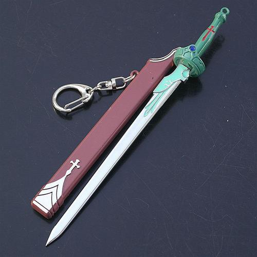 刀剑武器亚丝娜 细剑-闪烁之光带剑鞘合金兵器模型钥匙扣批发