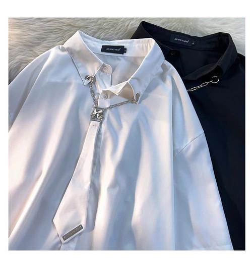 实价*天猫质量原版tr面料(送领带)日系学院风小众领短袖纯色衬衫 - 17