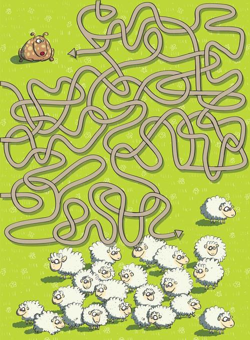 羊和狗迷宫游戏,羊和狗儿童迷宫游戏.