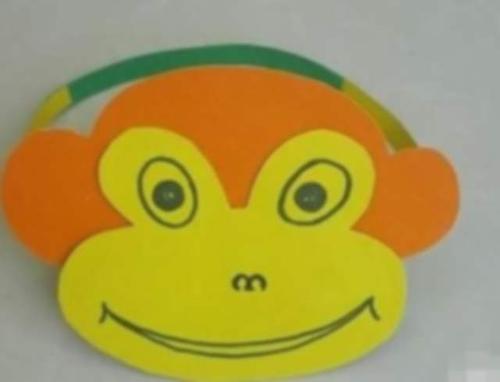 简单卡纸猴子头饰制作幼儿猴子帽子的做法