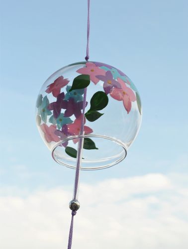 2个日本日式玻璃风铃和风挂饰挂件礼物繁花