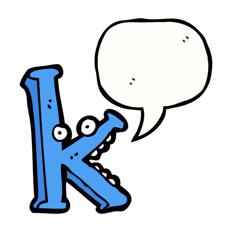 字母 k,矢量, 卡通白色背景上的字母 k