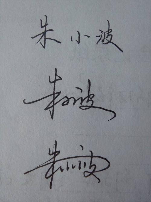 朱小波这三个字艺术签名怎么写?